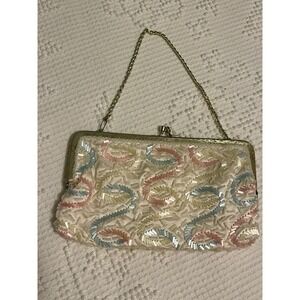 Vintage Bead and Sequin Clutch Evening Bag by La Regale LTD - Made in Hong Kong